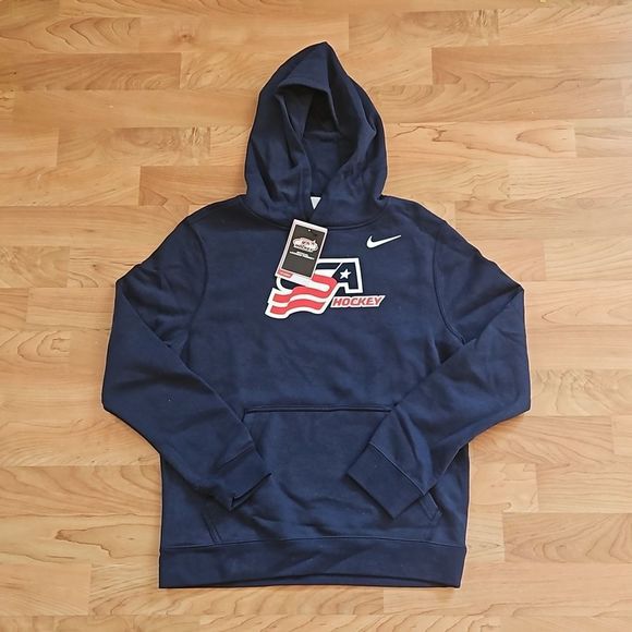 Nike Other - Nike Hoodie Pull Over Sweatshirt Blue Navy Red White USA Hockey Youth Boys Girls